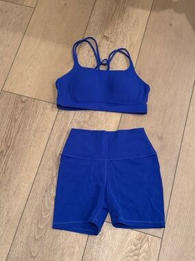 Athleta Royal Blue Strappy Sports Bra Top